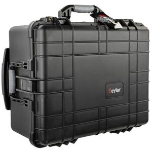 Eylar Large 22.06" Protective Roller Hard Camera Case for Cameras, Drones, Tools, and AV Equipment with IP67 Waterproof, Shock Resistant, and Customizable Foam Inserts (Black)