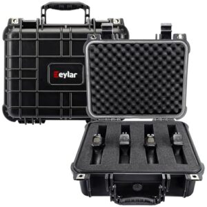 Eylar Hard Gun Case Water & Shock Proof With Foam TSA Approved 13.37 Inch 11.62 Inch 6 Inch Black (Black)