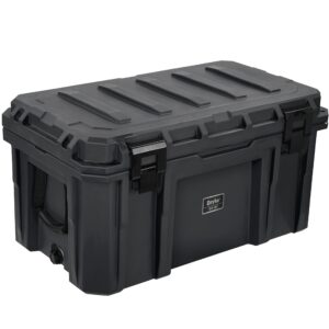 SR-90 Large Crossover Overland Cargo Case, Equipment Hard Case, Roto Molded, Stackable with Pad-Lock Hasp, Strap Mountable, TSA Standard, IPX4 Rated, 90 Liters (Black)