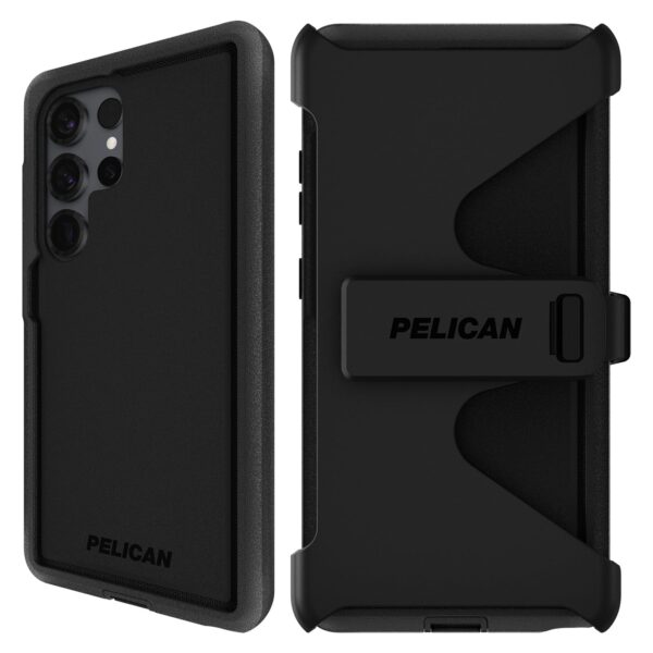 Pelican Voyager Samsung Galaxy S25 Ultra Case [Magnetic and Wireless Charging] Case w/ 18ft MIL-STD Drop Protection - Heavy Duty Cover w/Belt Clip Holster for Samsung Galaxy S25 Ultra 6.9" - Black