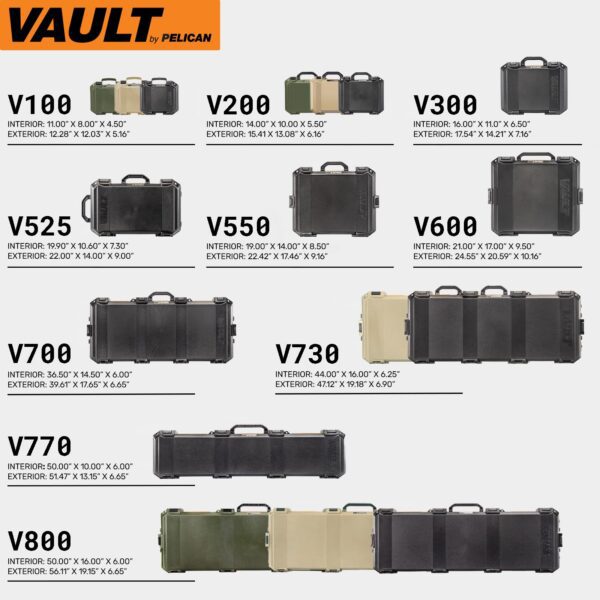 Vault by Pelican - V200 Multi-Purpose Hard Case with Foam (Black) - Image 5