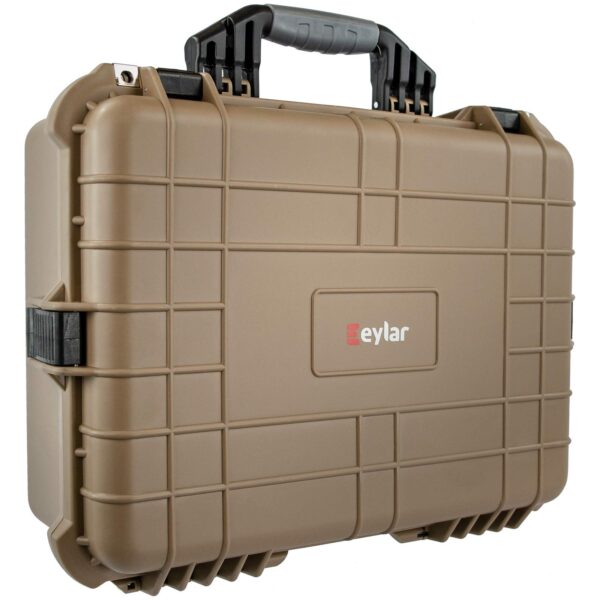 Eylar 20 Inch Protective Large Gun Hard Case Water and Shock Proof With Foam (Tan) - Image 7