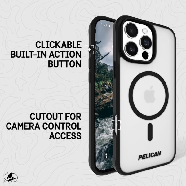 Pelican Ranger iPhone 16 Pro Case [Compatible with MagSafe] Rugged Magnetic Phone Case with 12ft Military-Grade Drop Protection - Heavy Duty Phone Cover for iPhone 16 Pro - Frosted Clear - Image 6