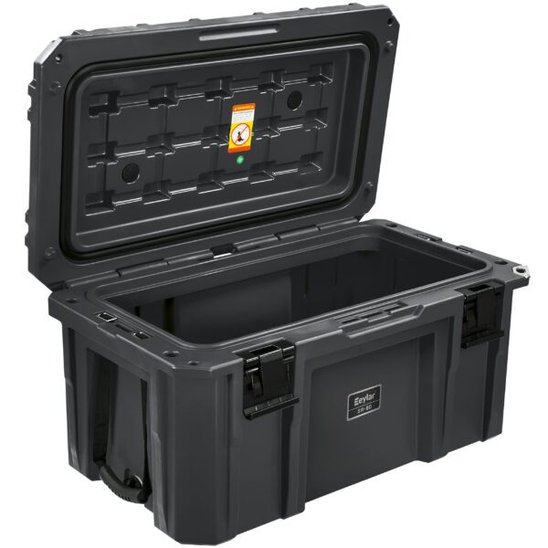 SR-90 Large Crossover Overland Cargo Case, Equipment Hard Case, Roto Molded, Stackable with Pad-Lock Hasp, Strap Mountable, TSA Standard, IPX4 Rated, 90 Liters (Black) - Image 8