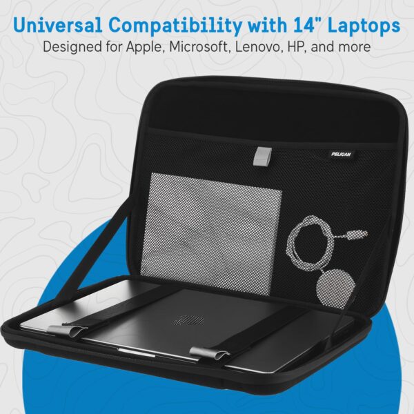Pelican Adventurer - Laptop Bag/Case 14 Inch - [Elastic Carrying Handle] [Secure Zip Lock] Waterproof, Scratchproof and Heavy Duty Laptop Sleeve for All Laptops from 12 inches up to 14 inches - Black - Image 4