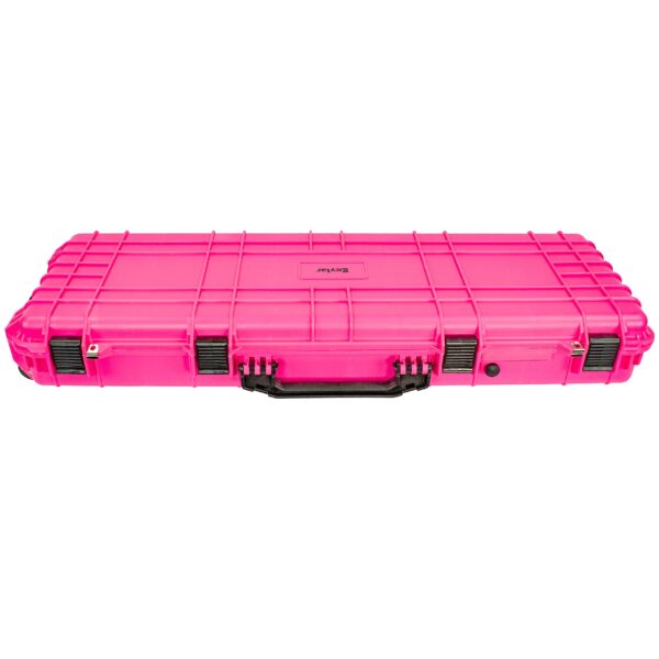 Eylar 38" Inch Protective Roller Rifle Hard Case with Foam, Waterproof & Crushproof, Two Rifles Or Multiple Guns, Pressure Valve with Lockable Fittings Pink - Image 3