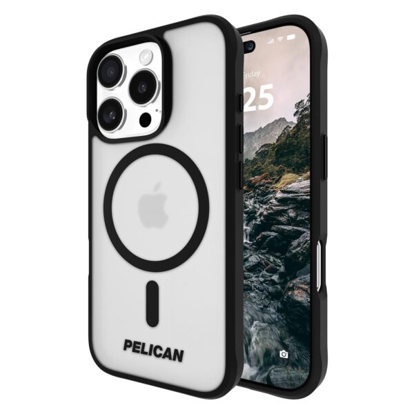 Pelican Ranger iPhone 16 Pro Case [Compatible with MagSafe] Rugged Magnetic Phone Case with 12ft Military-Grade Drop Protection - Heavy Duty Phone Cover for iPhone 16 Pro - Frosted Clear