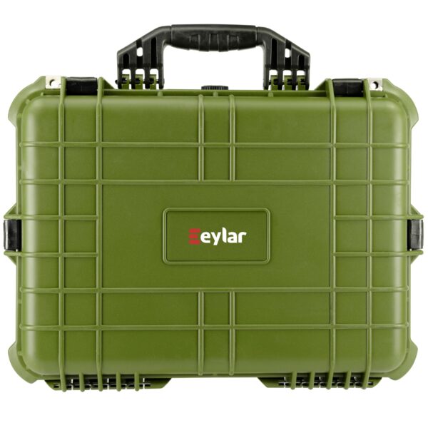 Eylar 20" Large Hard Gun Case Equipped With Ragar Reconfigurable & Reusable XP Crosslinked Foam Insert, Waterproof, Shockproof For Pistols and Handgun Accessories (2 Ragar Layers) (Green) - Image 3