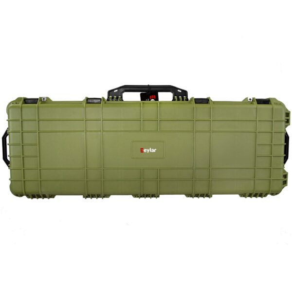 Eylar 38" Inch Protective Roller Rifle Hard Case with Foam, Waterproof & Crushproof, Two Rifles Or Multiple Guns, Pressure Valve with Lockable Fittings OD Green - Image 2