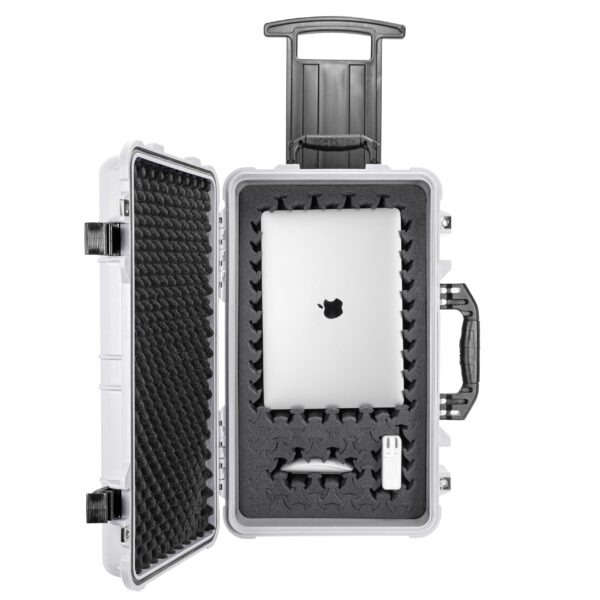 Eylar 22" Carry-On Roller Hard Case With Ragar Reconfigurable & Reusable XP Crosslink Foam, Waterproof, Shockproof For Equipment, Drones And Cameras, TSA Standard (2 Ragar Layers) (White) - Image 7