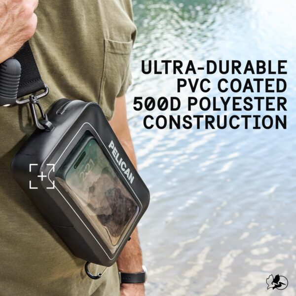 Pelican Marine Waterproof Sling Bag 2L - Crossbody Bag for Women/Men w/Detachable Adjustable Strap and Touchscreen Compatible Phone Compartment - Travel Essentials for Camping, Beach, Cruise, Hiking - Image 6