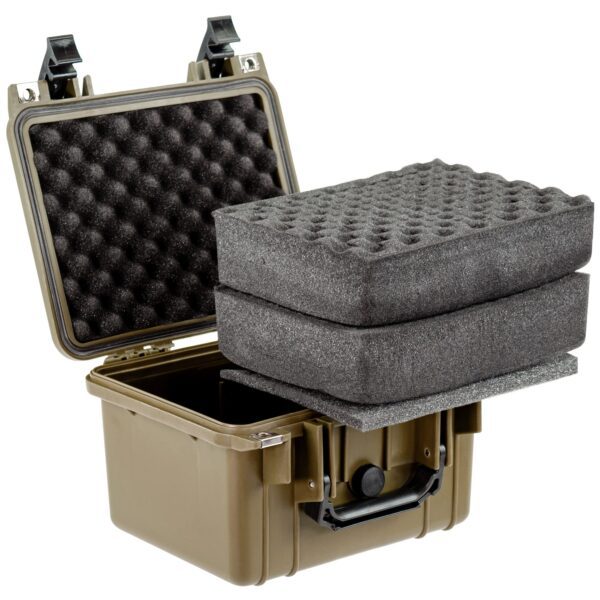 Eylar Small 10.62" Deep Gear, Equipment, Hard Camera Case Waterproof with Foam TSA Standards (Tan) - Image 2