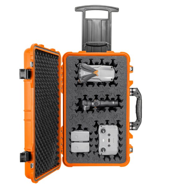 Eylar 22" Carry-On Roller Hard Case With Ragar Reconfigurable & Reusable XP Crosslink Foam, Waterproof, Shockproof For Equipment, Drones And Cameras, TSA Standard (2 Ragar Layers) (Orange) - Image 8