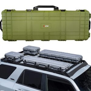 Eylar Overland Rugged Low Profile Storage Rack Hard-Shell Cargo Case Green (44 Inch)