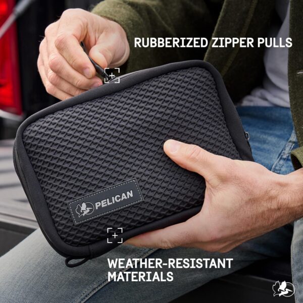 Pelican Electronic Organizer Travel Case - Portable Tech Pouch with Multiple Storage Mesh Pockets for Cables, Chargers, Power Bank, AirPods - Cord Organizer and Airplane Travel Essentials Bag - Black - Image 6