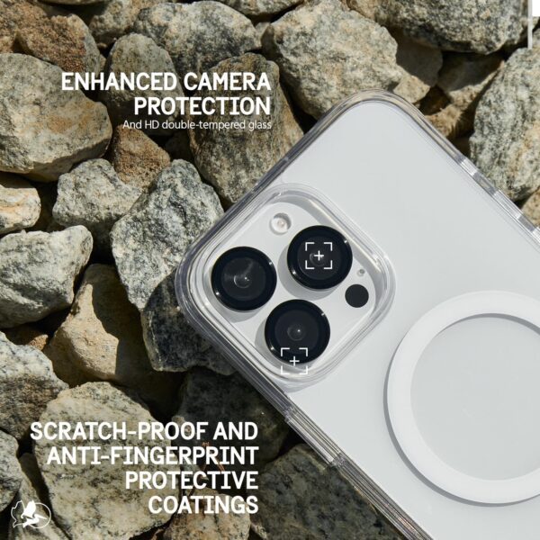 Pelican Camera Lens Protector w/Aluminum Rings for iPhone 16 Pro Max/iPhone 16 Pro - 9H Tempered Glass - Durable Anti-Scratch, Anti-Shatter, HD View w/Night Shoot, Case Friendly, Easy Install - Black - Image 7