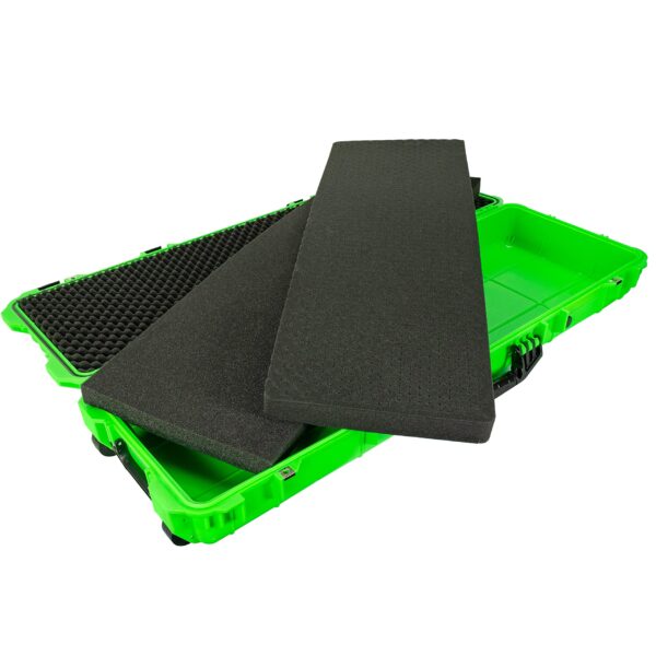 Eylar Protective Roller Rifle Hard Case With Foam, Waterproof & Crushproof, Two Rifles Or Multiple Guns, Pressure Valve With Lockable Fittings Neon Green (38") - Image 5