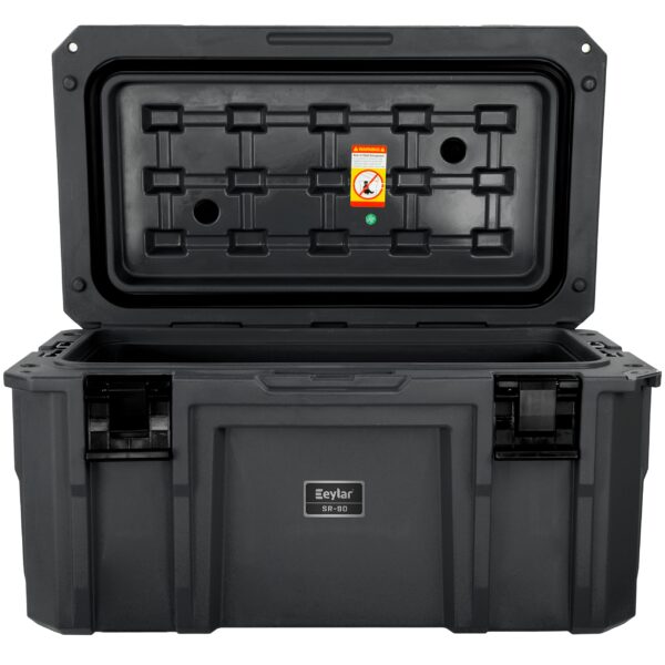 SR-90 Large Crossover Overland Cargo Case, Equipment Hard Case, Roto Molded, Stackable with Pad-Lock Hasp, Strap Mountable, TSA Standard, IPX4 Rated, 90 Liters (Black) - Image 6