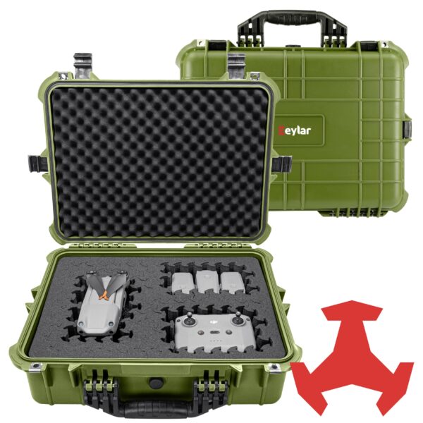 Eylar 20" Large Hard Case Equipped With Ragar Reconfigurable & Reusable XP Crosslinked Foam Insert, Waterproof, Shockproof For Equipment, Drones And Cameras (2 Ragar Layers) (Green)