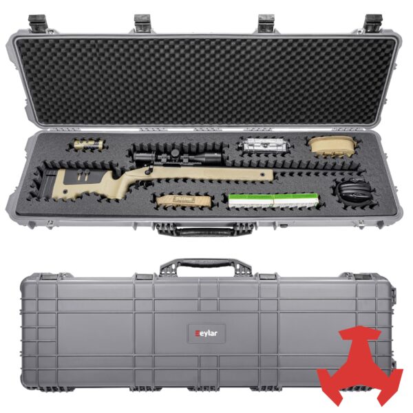 Eylar 48” Hard Rifle Case Equipped With Ragar Reconfigurable & Reusable XP Crosslinked Foam Insert, Waterproof, Shockproof Meets TSA Requirements (Gray)