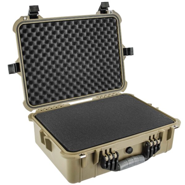Eylar 20 Inch Protective Large Gun Hard Case Water and Shock Proof With Foam (Tan) - Image 3
