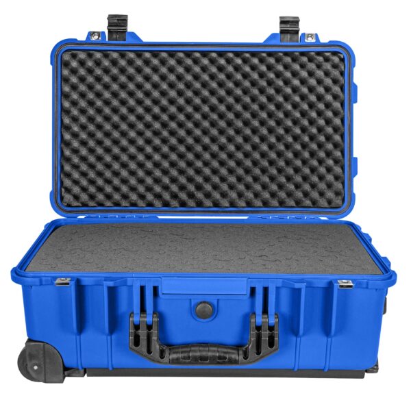 Eylar 22" Carry-On Roller Hard Case With Ragar Reconfigurable & Reusable XP Crosslink Foam, Waterproof, Shockproof For Equipment, Drones And Cameras, TSA Standard (2 Ragar Layers) (Blue) - Image 4