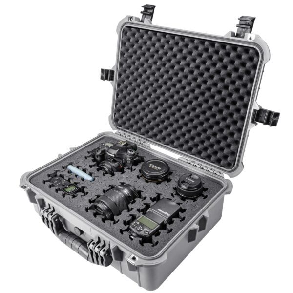 Eylar 20" Large Hard Case Equipped With Ragar Reconfigurable & Reusable XP Crosslinked Foam Insert, Waterproof, Shockproof For Equipment, Drones And Cameras (2 Ragar Layers) (Gray) - Image 6