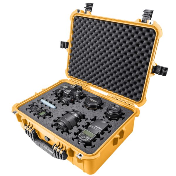 Eylar 20" Large Hard Case Equipped With Ragar Reconfigurable & Reusable XP Crosslinked Foam Insert, Waterproof, Shockproof For Equipment, Drones And Cameras (2 Ragar Layers) (Yellow) - Image 6