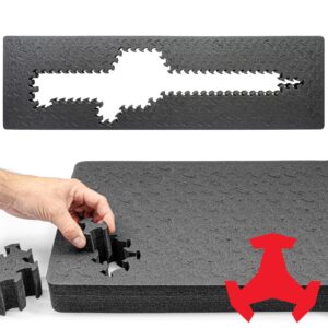 Eylar RAGAR 46" x 13.5" Reconfigurable & Reusable Protective XP Crosslinked Foam Insert For Hard Rifle Cases (1 Ragar Layer)