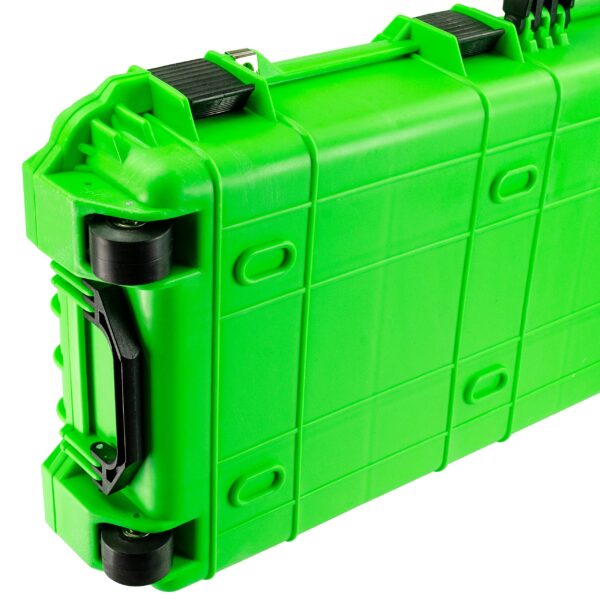 Eylar Protective Roller Rifle Hard Case With Foam, Waterproof & Crushproof, Two Rifles Or Multiple Guns, Pressure Valve With Lockable Fittings Neon Green (38") - Image 3