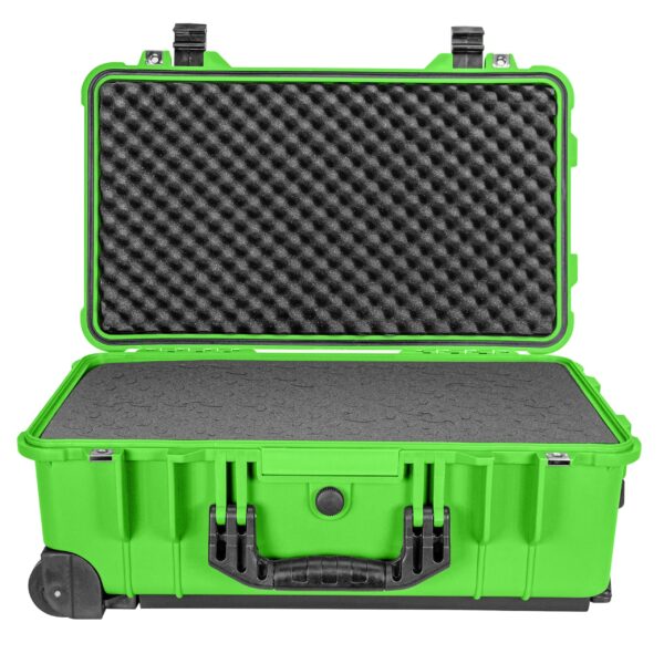 Eylar 22" Carry-On Roller Hard Case With Ragar Reconfigurable & Reusable XP Crosslink Foam, Waterproof, Shockproof For Equipment, Drones And Cameras, TSA Standard (2 Ragar Layers) (Neon Green) - Image 4