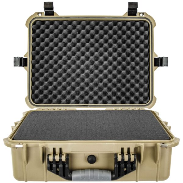 Eylar 20 Inch Protective Large Gun Hard Case Water and Shock Proof With Foam (Tan) - Image 4