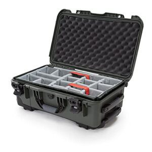 Nanuk Wheeled Series 935 Lightweight NK-7 Resin Waterproof Protective Case and Padded Divider - Olive