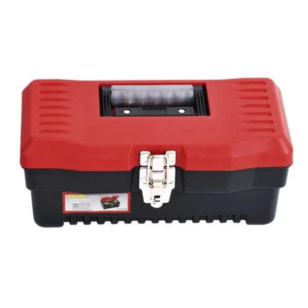 MEIJIA Portable Tool Storage Box, Organizers With Mental Latches And Detachable Tray,Elegant Black And Red (13") - Image 9
