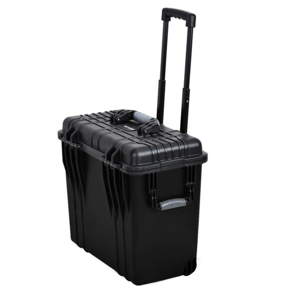 MEIJIA Waterproof Portable Equipment Hard Case With Retractable Pull Handle And Rolling Wheels,Customized Fit Foam Inserted, Elegant Black, Fit For Drones,Rifle,Camera,Lens,19.88X12.01 X18.11 inches - Image 8