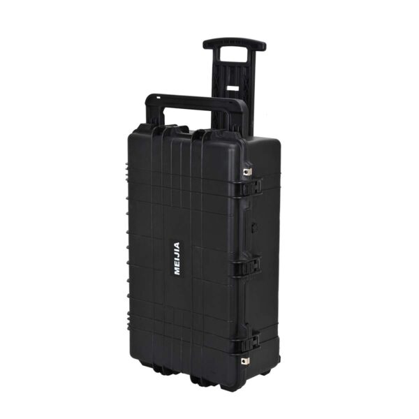 MEIJIA Portable Rolling Waterproof Protective Hard Case,Compact Camera Case With Wheels And Retractable Pull Handle,Customizable Fit Foam Inserted, Elegant Black,31.65inch x 19.37inch x 11.02inch - Image 8