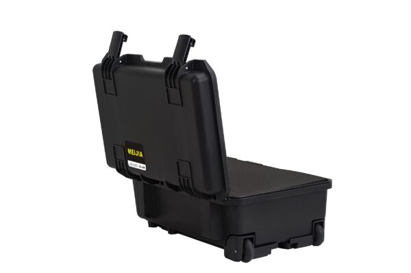 MEIJIA Premium Waterproof Hard Compact Rolling Camera Case with customizable fit foam and wheels,Full Protection with Light&Convenient Design,21.7"x14.1"x8.8",Elegant Black - Image 3
