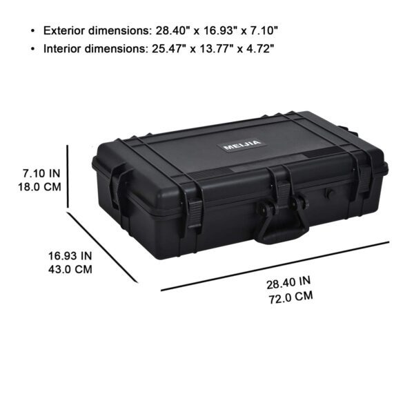 MEIJIA All Weather Waterproof Hard Camera Case,Hard Case with Customizable Fit Foam,Fit Use of Drones,Camera,Equipments,Pistols,Elegant Black (Black, 28.84"x16.92"X7.08") - Image 7