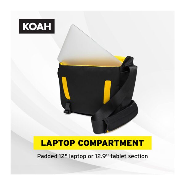Koah Fulton Precision Shoulder Messenger Camera Bag for Professional Photographers, Large Camera Bag with Laptop/Tablet Compartment, DSLR Camera Bag with Padded Shoulder Strap, Crossbody Camera Bag - Image 5