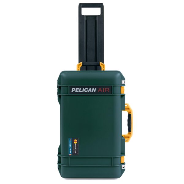 Pelican Air 1535 Carry-on Case by ColorCase - Trekking Green - Medium Size Waterproof Case (Case Only) - Yellow Handles Latches - Image 4