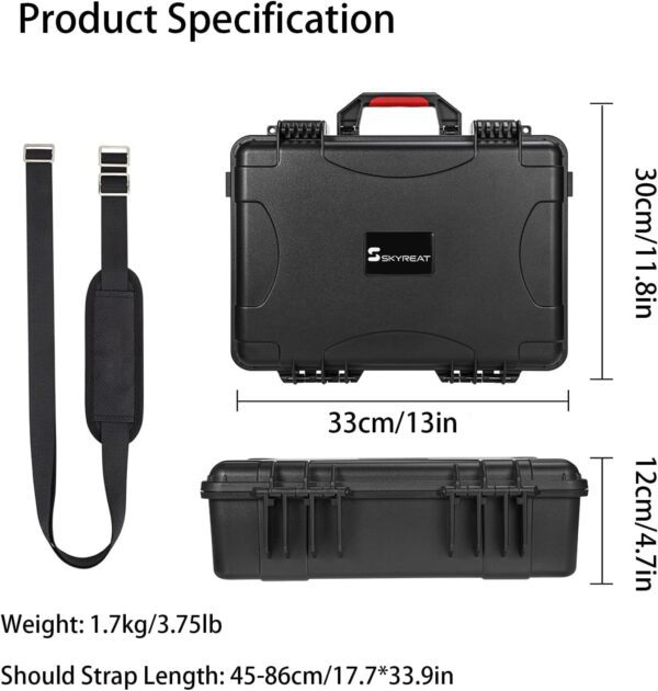 Skyreat Mini 4 Pro Hard Case, Waterproof Hard Shell Storage Bag for DJI Mini 4 Pro Drone Fly More Combo with DJI RC 2 Controller Accessories - Image 5
