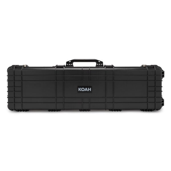 Koah 53" Inch Weatherproof Protective Roller Rifle Hard Case with Customizable Foam, Pressure Valve, and Lock Fittings (Black)