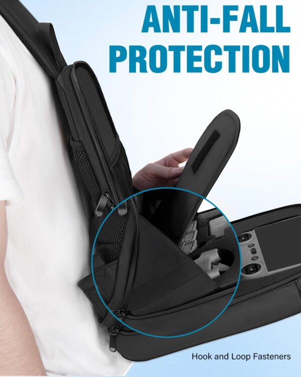 PEKREWS Mini 4 Pro Case, Waterproof Hard Carrying Case, Portable Travel Drone Sling Backpack, Crossbody Bag Compatible with DJI Mini 4 Pro, RC 2/ RC-N2 Controller, Fly More Combo and Accessories - Image 4