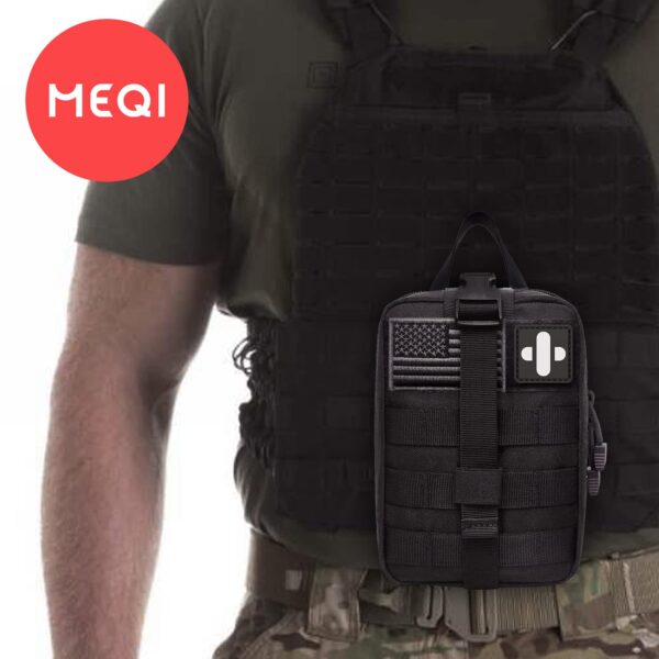 MEQI Medical MOLLE Tactical Pouch, EMT First Aid IFAK Rip-Away Utility Pouch for Camping Hunting Hiking Home Car and Adventures Red - Image 2