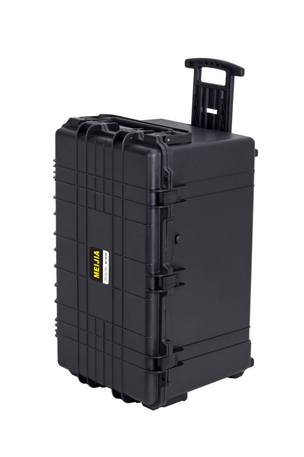 MEIJIA Portable Rolling Waterproof Protective Case,Hard Compact Case With Retractable Pull Handle And Wheels,Customizable Fit Foam Inserted,Elegant Black, 31.02" X19.41" X17.71"