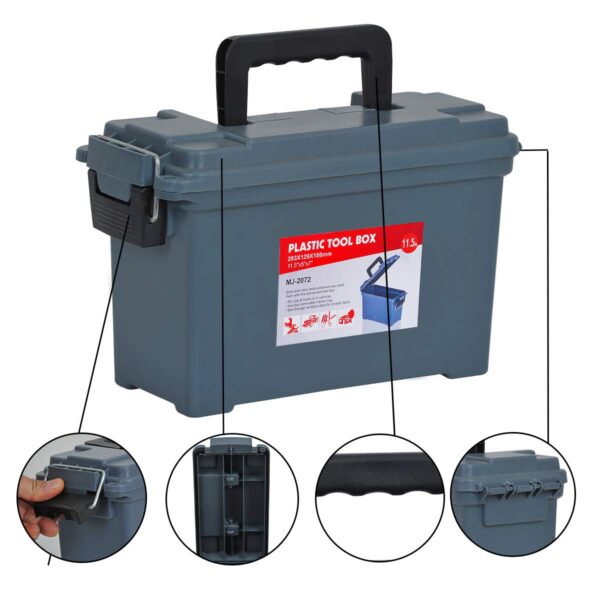MEIJIA Portable Tool Boxes, Fishing Box, Ideal For Storage of bullets, fishing tools (11.53"x5.08"x7.09") - Image 2