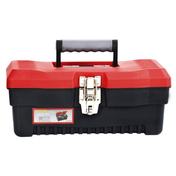 MEIJIA Portable Tool Storage Box, Organizers With Mental Latches And Detachable Tray,Elegant Black And Red (13") - Image 8