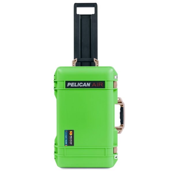 ColorCase Pelican Air 1535 Carry-on Case Lime Green - Medium Size Waterproof Case with Mesh Lid Organizer Only - Desert Tan Handles Latches - Image 3