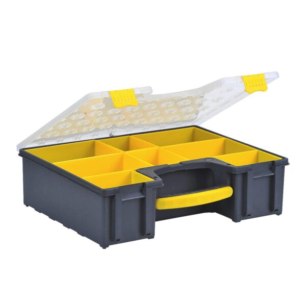 MEIJIA Plastic Tool Organizers with Removable Dividers,Plastic Storage Organizer Box (Yellow) (Large(16.5"x13.2"x4.52")) - Image 9