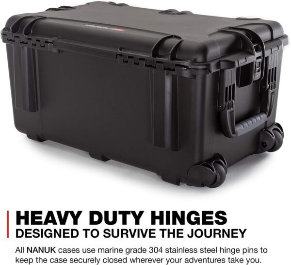 Nanuk 965 Waterproof Carry-On Hard Case with Lid Organizer and Padded Divider w/ Wheels - Black - Image 2